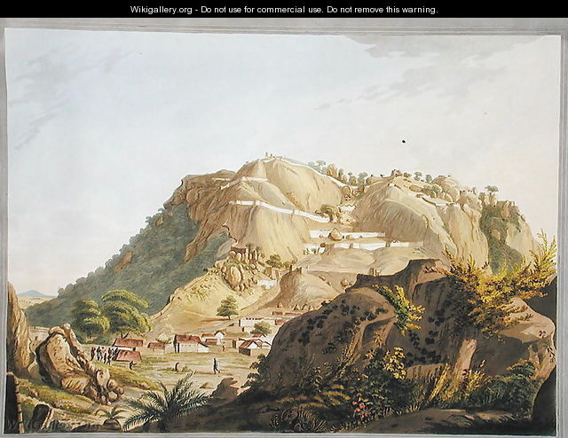 South-western view of Ootra-Durgum, 1804 - (after) Robert H.Colebrooke