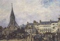 The Market at Sainte-Catherine, Honfleur - Johan Barthold Jongkind