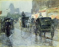 Horse Drawn Cabs at Evening, New York, c.1890 - Childe Hassam