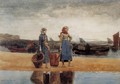 Two Girls at the Beach, Tynemouth - Winslow Homer