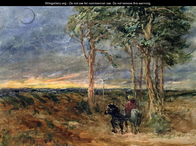 Travellers Approaching a Signpost on a Heath, 1851 - David Cox