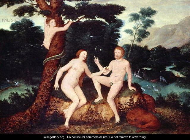 Adam and Eve in the Garden of Eden - Anonymous Artist