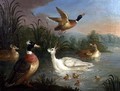 Ducks on a River Landscape - Marmaduke Craddock