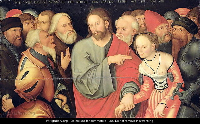 Christ and the Adulteress - Lucas The Younger Cranach Christ and the Adulteress - Lucas The Younger Cranach