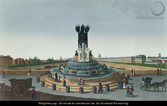 The Elephant Fountain at the Place de la Bastille, c.1815-20 - Henri (after) Courvoisier-Voisin