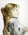 Study of a small girl in a pinafore, probably late 1840s - David Cox