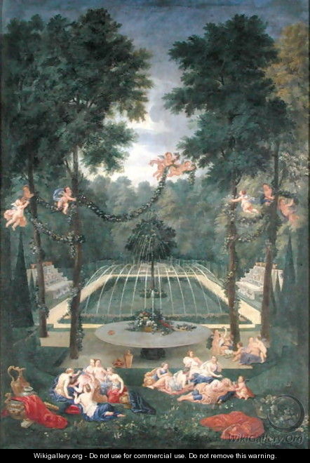 Groves of Versailles, view of the Marais with Venus and Echo, 1688 - Jean II Cotelle