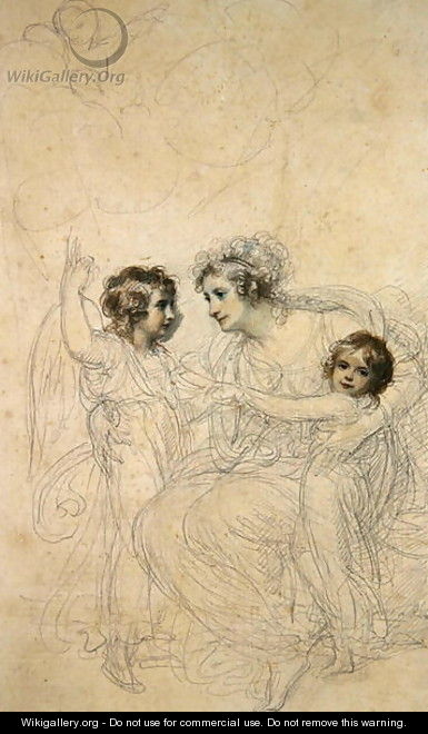 The Countess of Hopetoun with her daughters Jasmin and Lucy - Richard Cosway