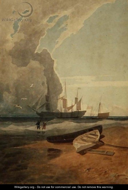 The Mars Riding at Anchor off Cromer, c.1807 - John Sell Cotman