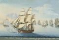 Ship Mount Vernon of Salem outrunning a French Fleet - Michele Felice Corne