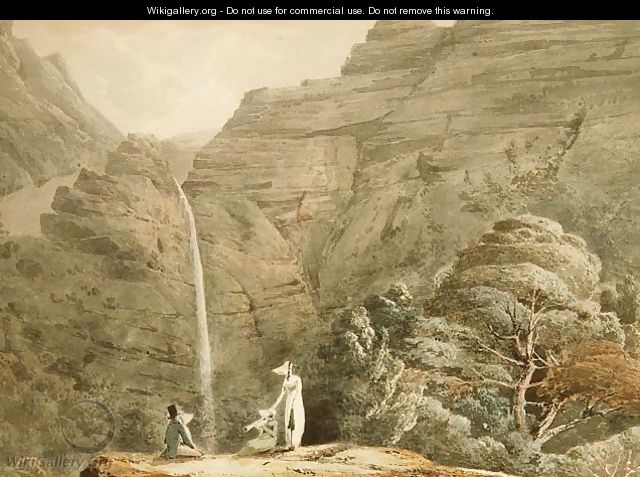 Visiting the cataract at Dol-y-Melynen, near Dolgelly, Wales - Hubert Cornish