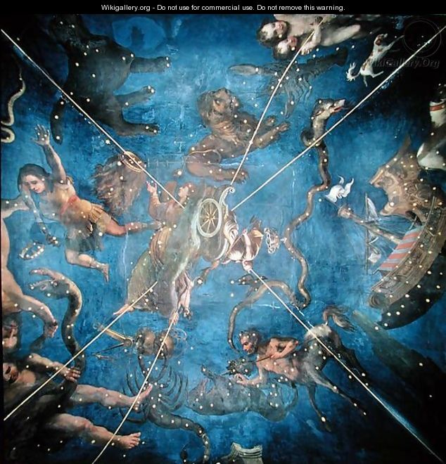 Signs of the Zodiac, detail from the ceiling of the Sala dello Zodiaco, 1579 - Lorenzo the Younger (Mantovano) Costa