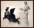 It was Out! Two Women Watching a Man Play Tennis, 1898 - John da Costa
