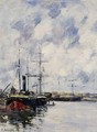 A Corner of the Deauville Basin - Eugène Boudin