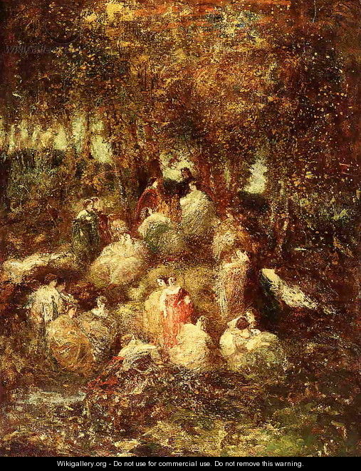 Rural Scene - Adolphe Joseph Thomas Monticelli