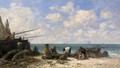 Etretat: Fishermen on the Beach - Eugène Boudin