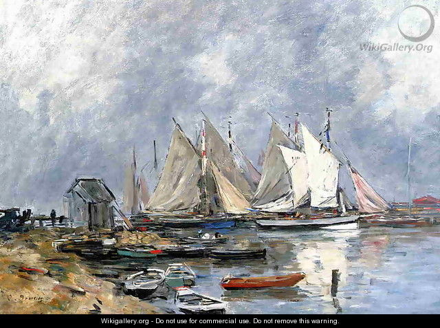 Trouville, the Port, Boats and Dinghys - Eugène Boudin