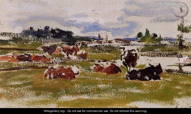 Cows in Pasture I - Eugène Boudin