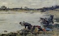 Laundresses on the Banks of the Touques XII - Eugène Boudin