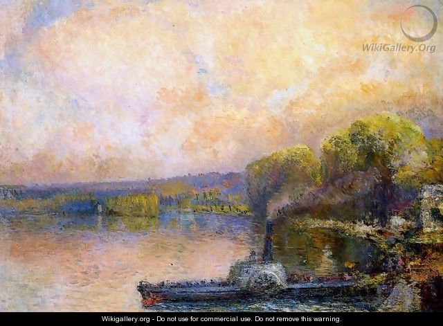 Ferry on the Bouille - Albert Lebourg