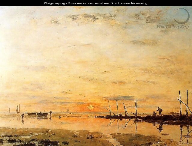 Le Havre, Sunset at Low Tide - Eugène Boudin