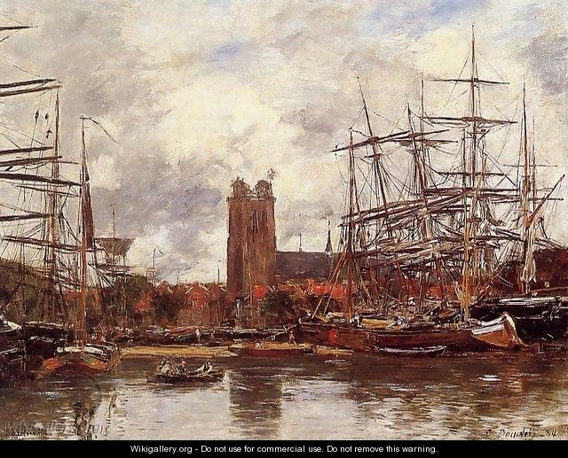 Dordrecht, View of the Port - Eugène Boudin