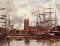 Dordrecht, View of the Port - Eugène Boudin