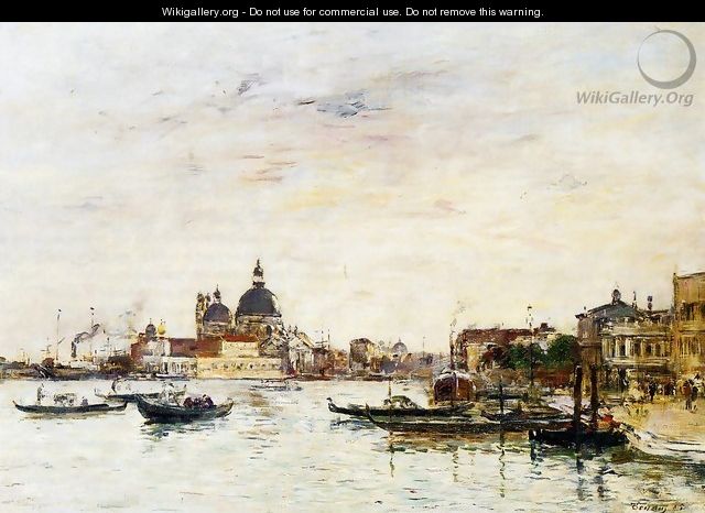 Venice, the Mole at the Entrance of the Grand Canal and the Salute - Eugène Boudin