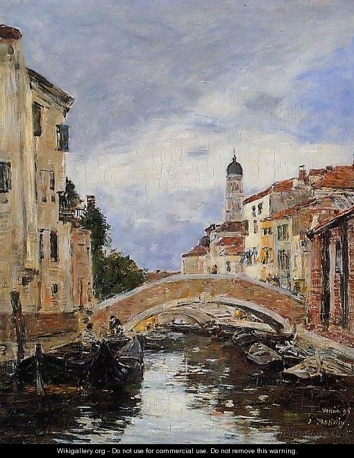 Small Canal in Venice - Eugène Boudin