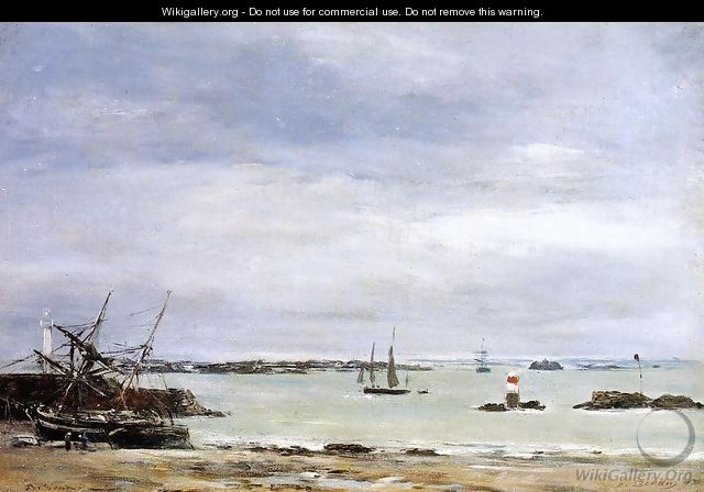 Portreiux, the Port at Low Tide - Eugène Boudin