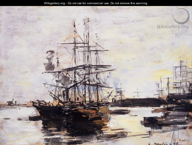 Vessel at Anchor outside of Venice - Eugène Boudin