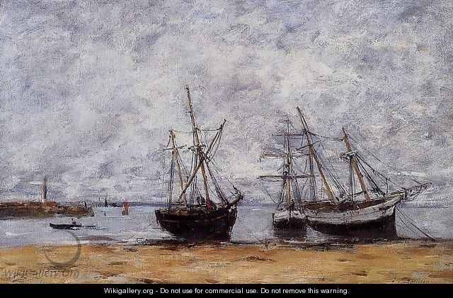 Portrieux, the Port at Low Tide - Eugène Boudin