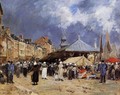 Market at Trouville - Eugène Boudin