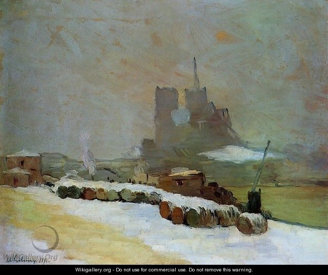 View of Notre Dame, Winter - Albert Lebourg