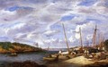 Douarnenez, Fishing Boats at Dockside - Eugène Boudin