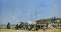 Trouville, Beach Scene - Eugène Boudin