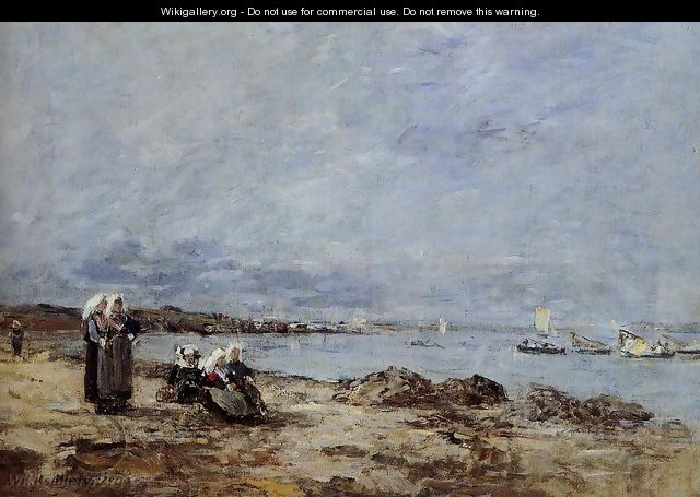Plougastel, Women Waiting for the Ferry - Eugène Boudin