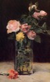 Roses in a Glass Vase - Edouard Manet