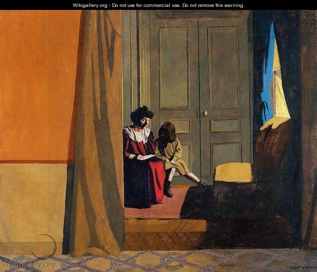 Woman Reading to a Little Girl - Felix Edouard Vallotton