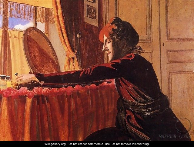 Madame Felix Vallotton at Her Dressing Table - Felix Edouard Vallotton