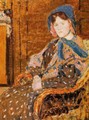 Seated Young Woman in a Blue Hat - Georges Lemmen