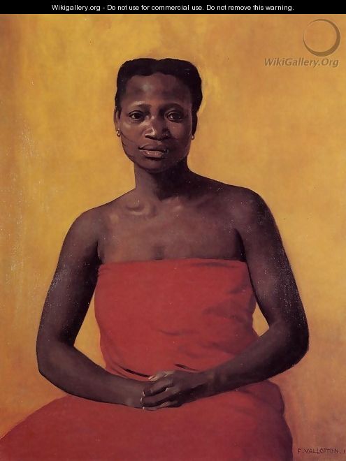 Seated Black Woman, Front View - Felix Edouard Vallotton