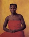 Seated Black Woman, Front View - Felix Edouard Vallotton