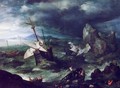 The Storm at Sea with Shipwreck - Jan The Elder Brueghel