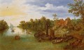 River Landscape with Landing - Jan The Elder Brueghel