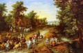 Rustic Landscape with Inn and Travellers - Jan The Elder Brueghel