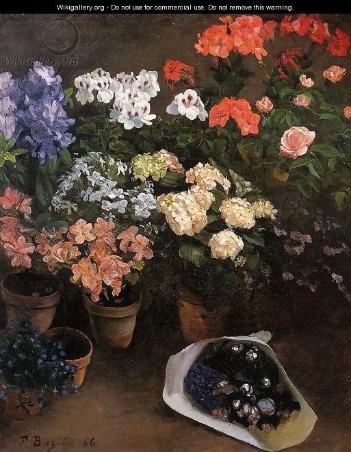 Study of Flowers - Jean Frédéric Bazille