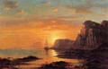 Seascape: Cliffs at Sunset - William Bradford