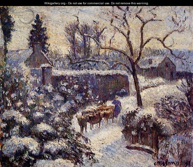 The Effect of Snow at Montfoucault - Camille Pissarro