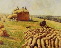 Flock of Sheep in a Field after the Harvest - Camille Pissarro